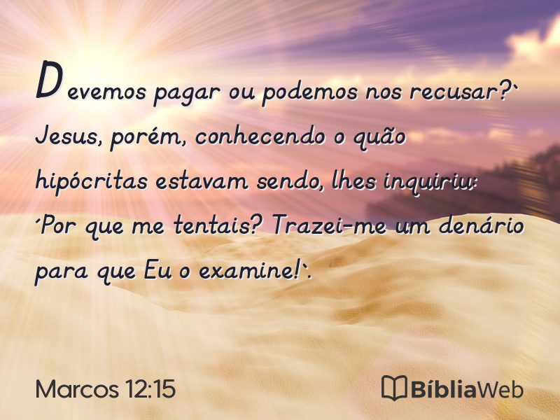 Marcos 12:15 em imagem para compartilhar