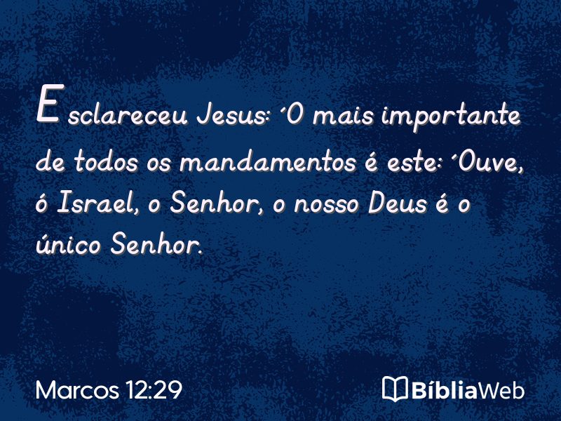 Marcos 12:29 em imagem para compartilhar