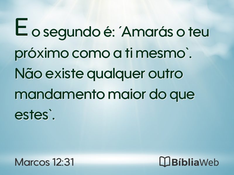 Marcos 12:31 em imagem para compartilhar