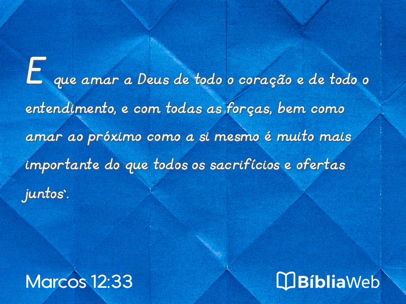 Marcos 12:33 em imagem para compartilhar