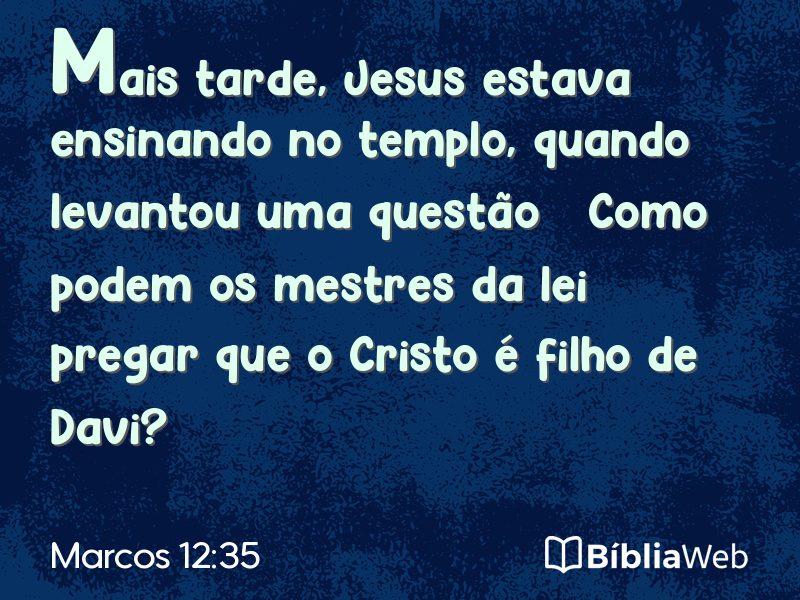 Marcos 12:35 em imagem para compartilhar