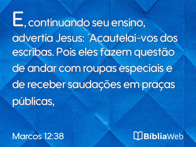 Marcos 12:38 em imagem para compartilhar