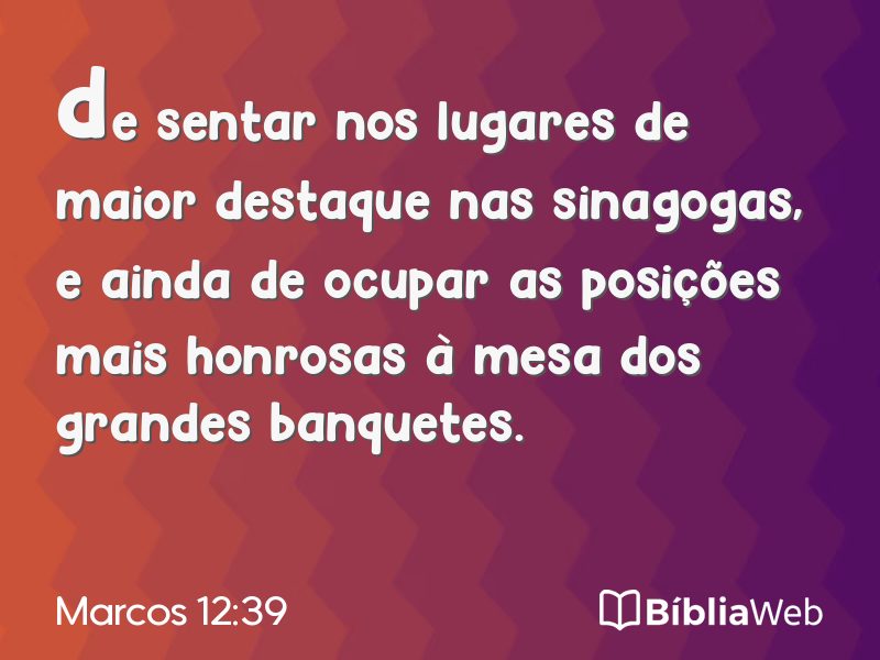 Marcos 12:39 em imagem para compartilhar