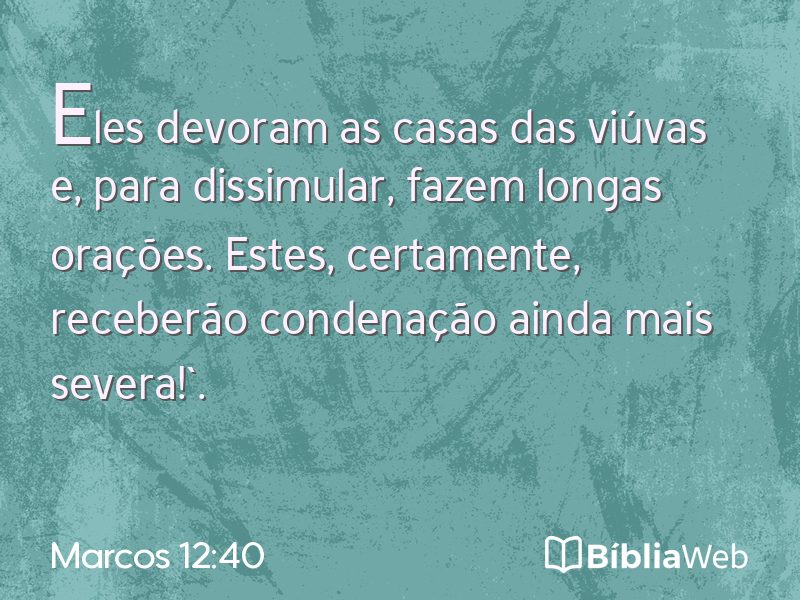 Marcos 12:40 em imagem para compartilhar