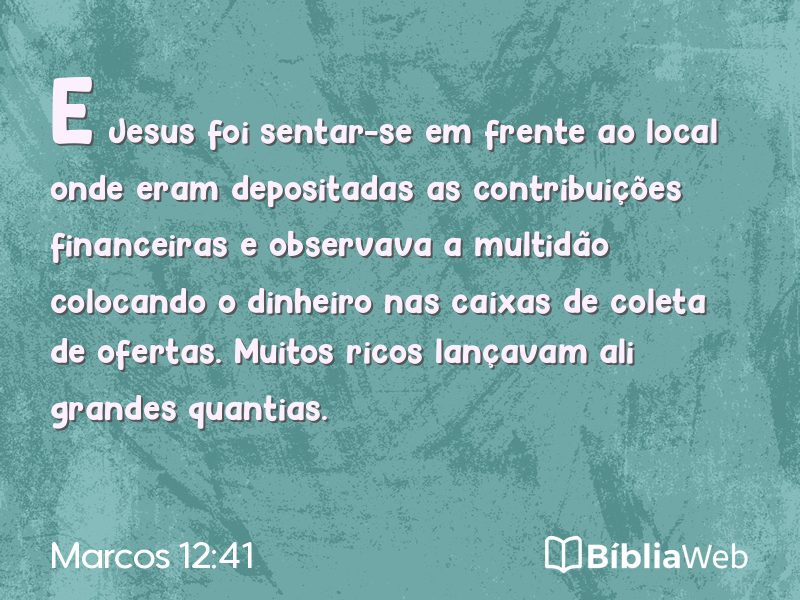 Marcos 12:41 em imagem para compartilhar