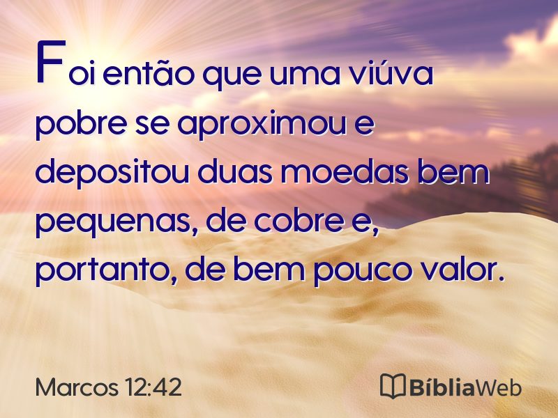 Marcos 12:42 em imagem para compartilhar