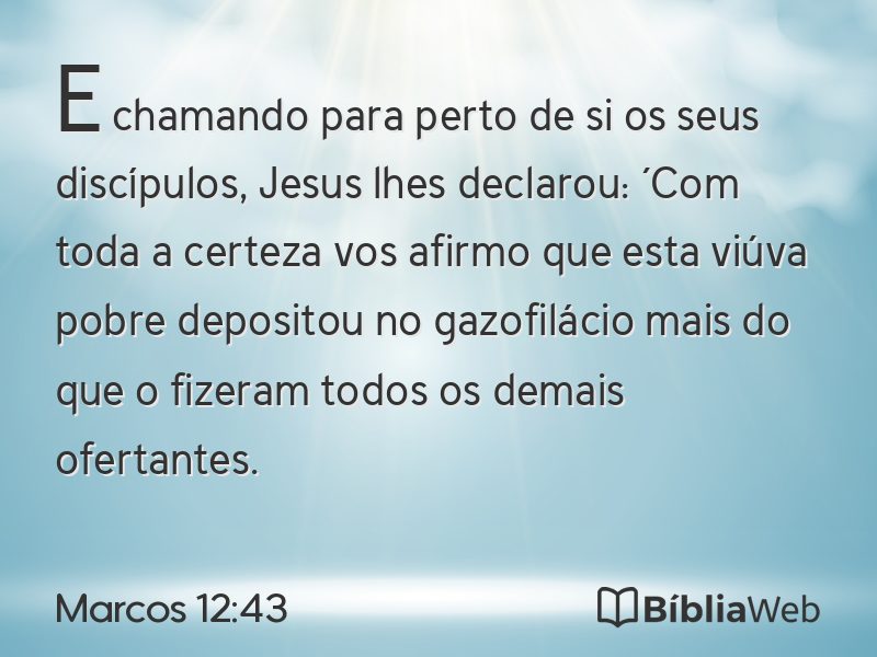 Marcos 12:43 em imagem para compartilhar