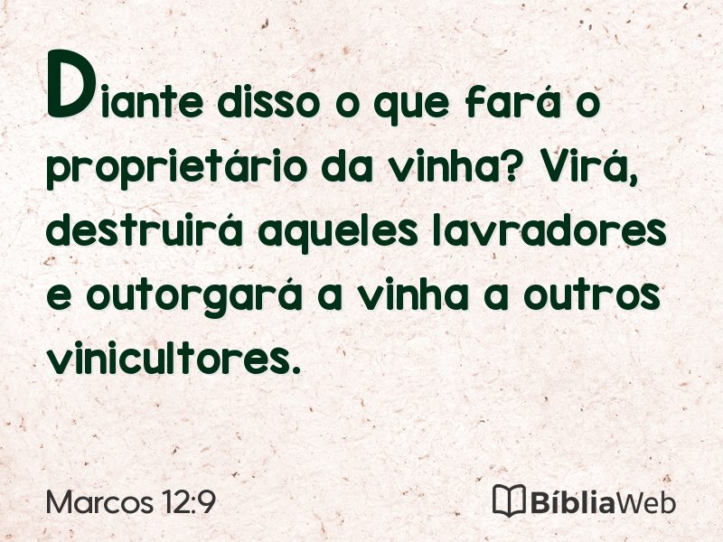 Marcos 12:9 em imagem para compartilhar