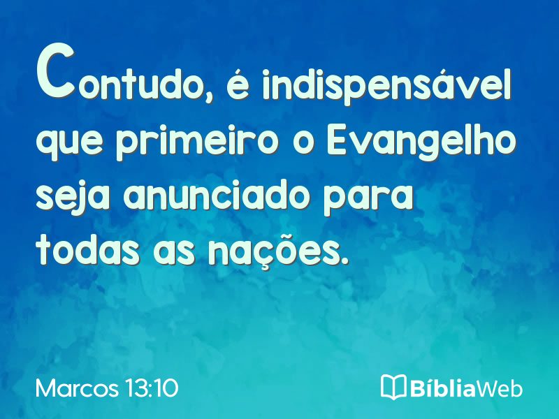 Marcos 13:10 em imagem para compartilhar
