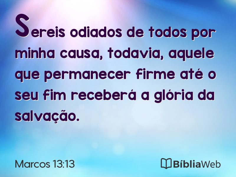 Marcos 13:13 em imagem para compartilhar
