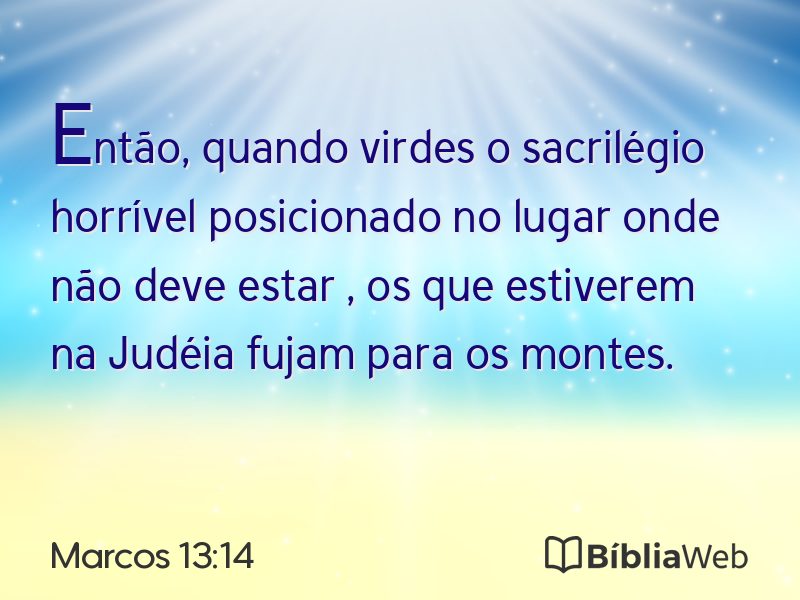 Marcos 13:14 em imagem para compartilhar