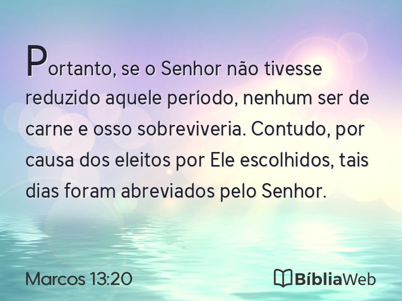 Marcos 13:20 em imagem para compartilhar