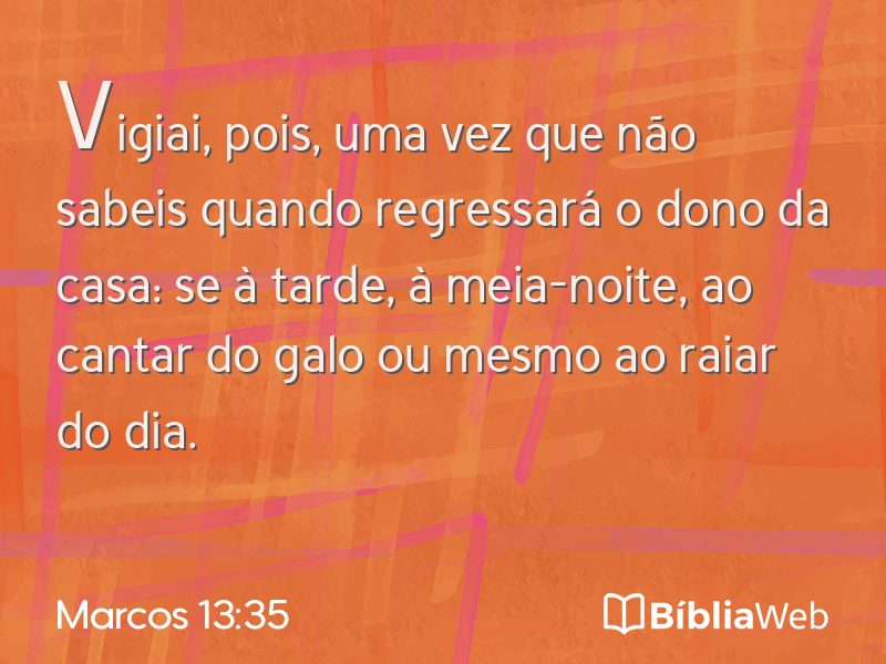 Marcos 13:35 em imagem para compartilhar