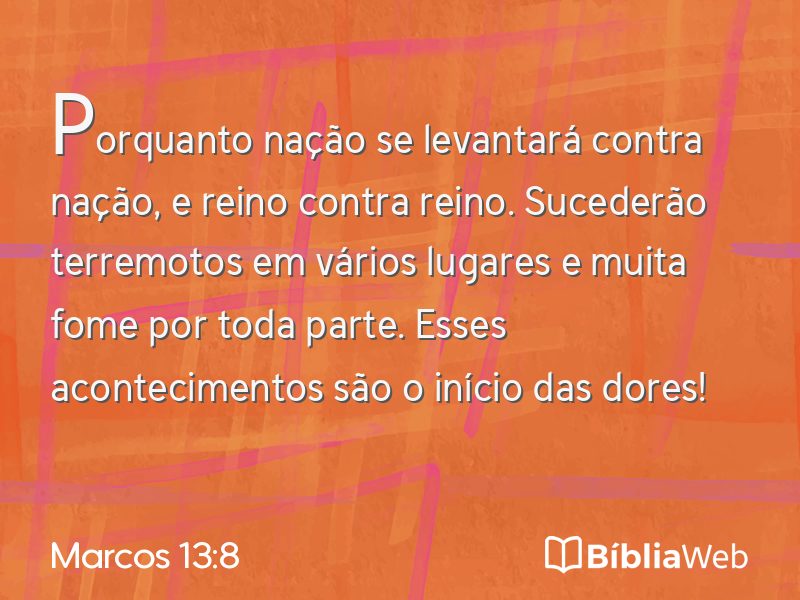 Marcos 13:8 em imagem para compartilhar