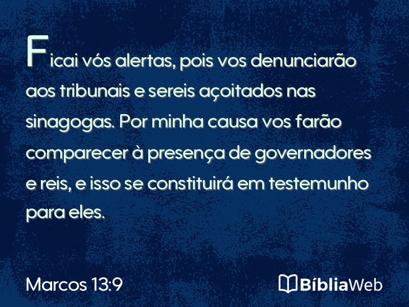 Marcos 13:9 em imagem para compartilhar