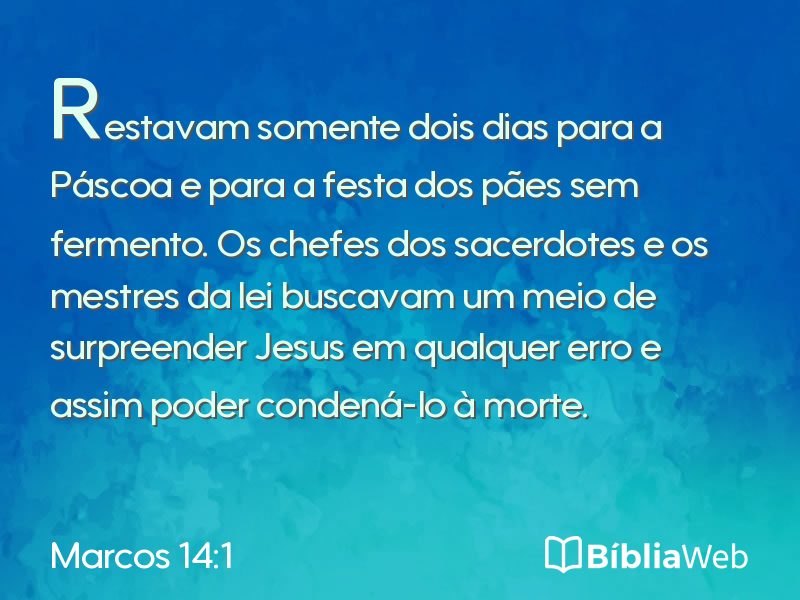 Marcos 14:1 em imagem para compartilhar