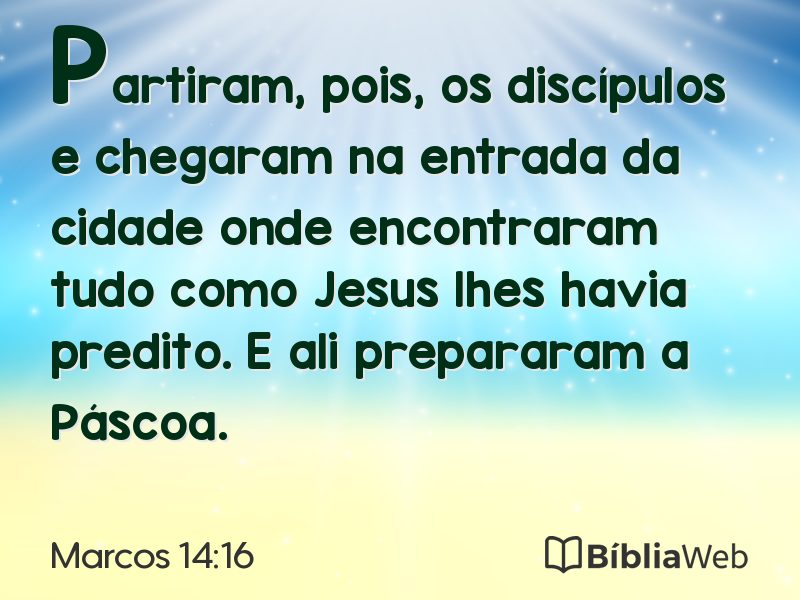 Marcos 14:16 em imagem para compartilhar