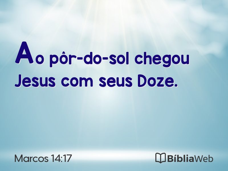 Marcos 14:17 em imagem para compartilhar