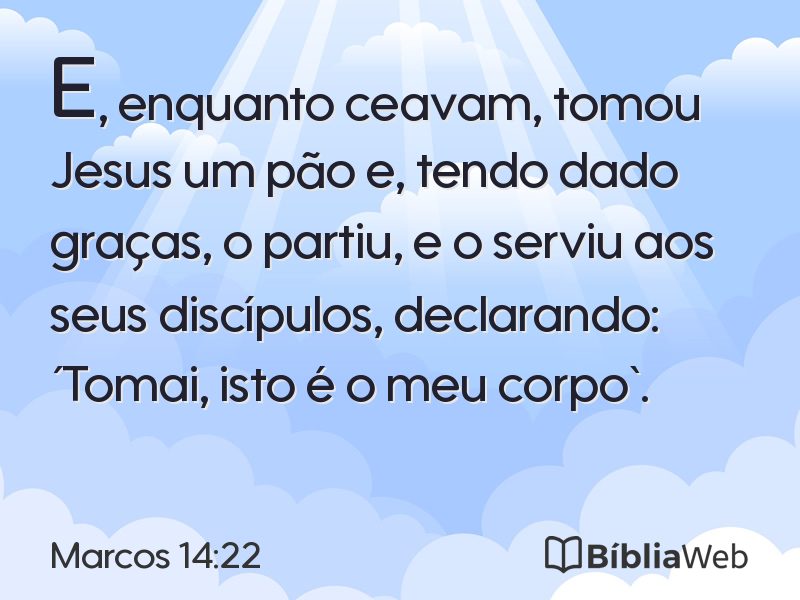 Marcos 14:22 em imagem para compartilhar
