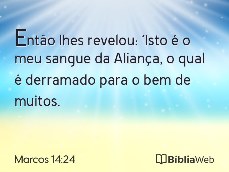 Marcos 14:24 em imagem para compartilhar
