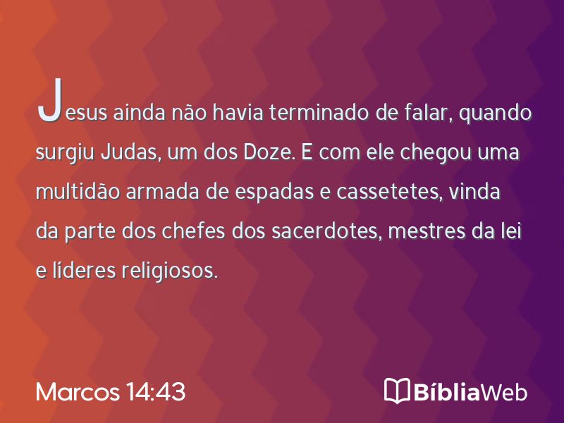 Marcos 14:43 em imagem para compartilhar