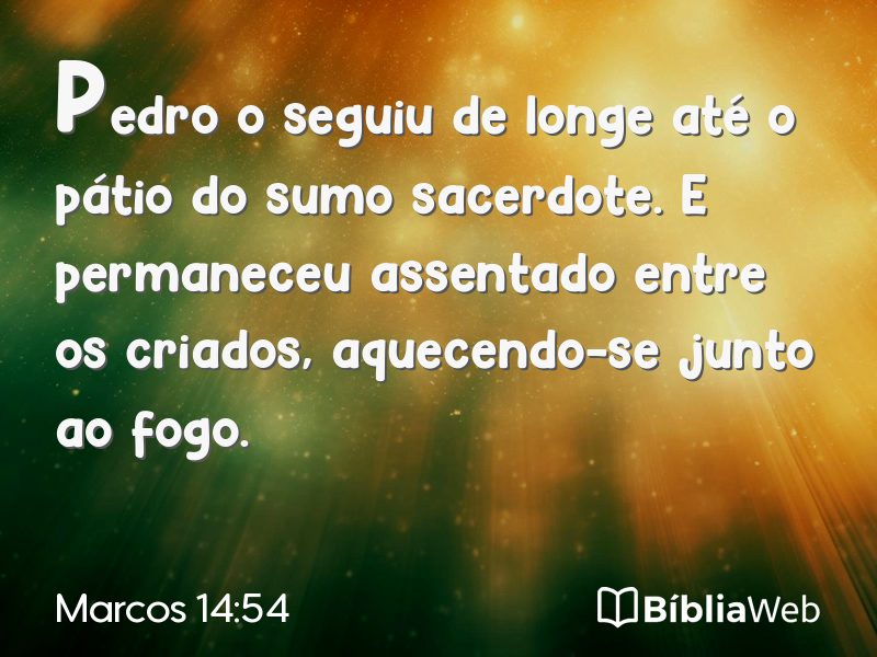 Marcos 14:54 em imagem para compartilhar
