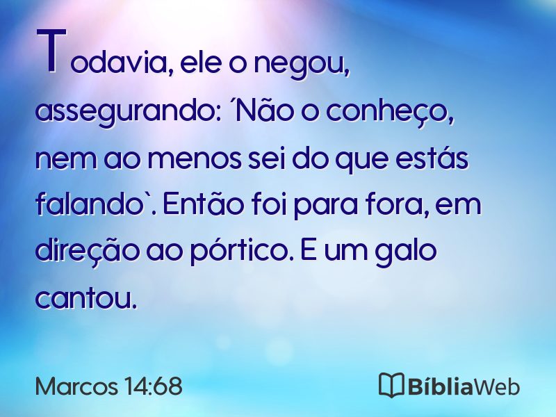 Marcos 14:68 em imagem para compartilhar