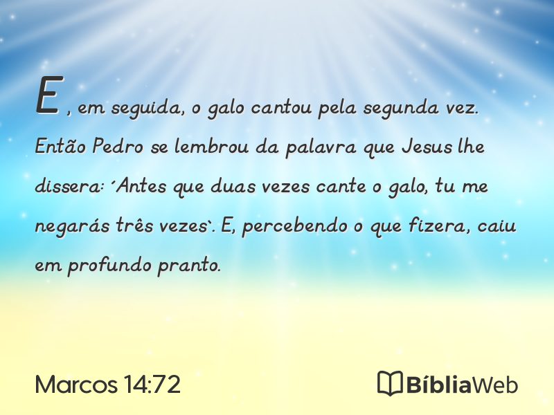 Marcos 14:72 em imagem para compartilhar