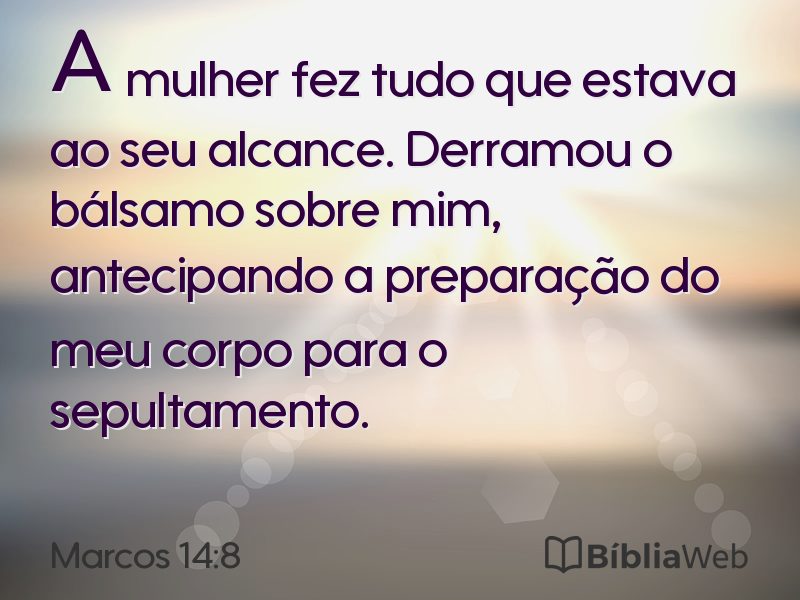 Marcos 14:8 em imagem para compartilhar