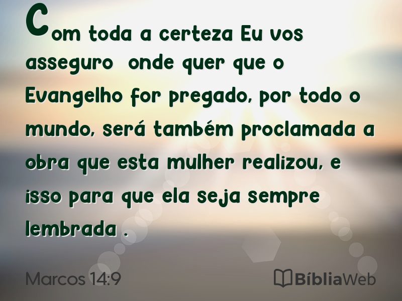 Marcos 14:9 em imagem para compartilhar