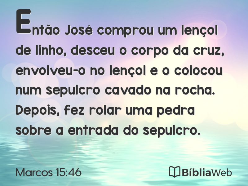 Marcos 15:46 em imagem para compartilhar