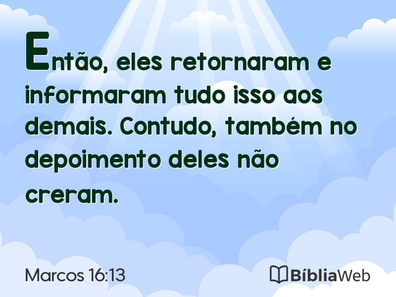 Marcos 16:13 em imagem para compartilhar