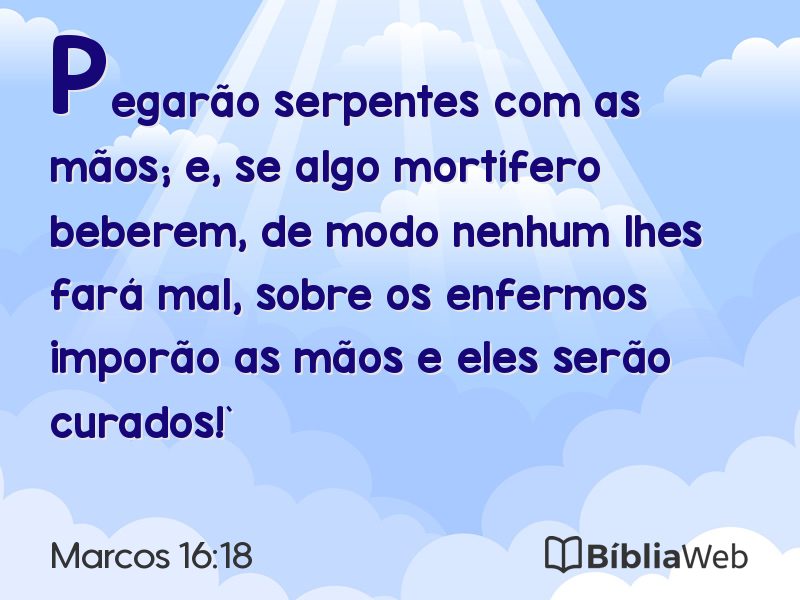 Marcos 16:18 em imagem para compartilhar