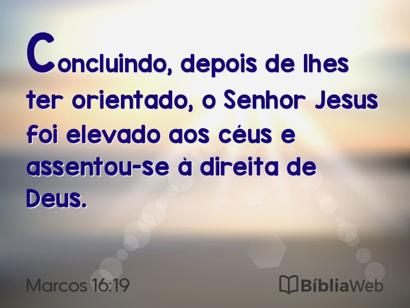 Marcos 16:19 em imagem para compartilhar