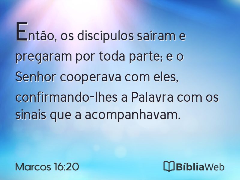 Marcos 16:20 em imagem para compartilhar