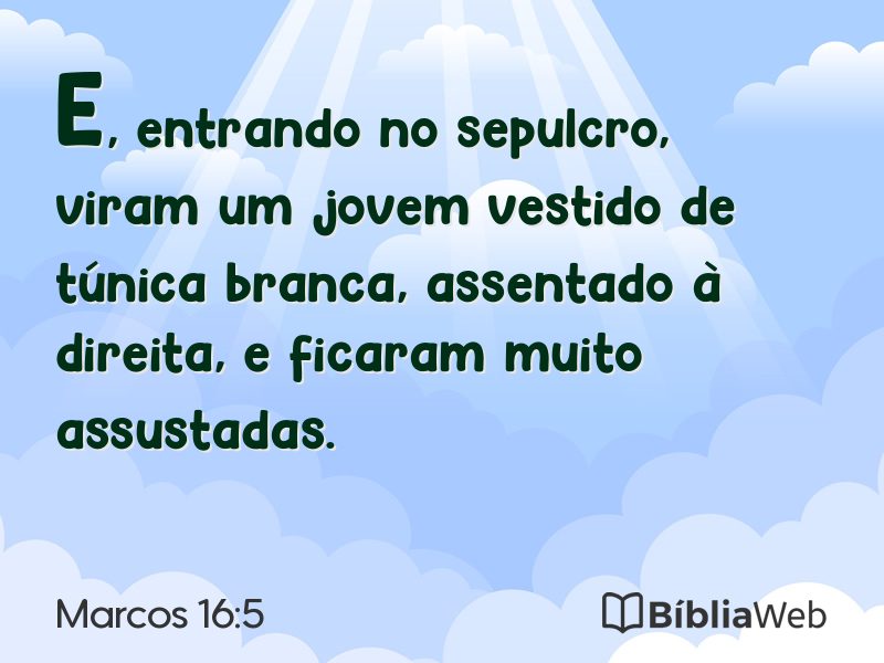 Marcos 16:5 em imagem para compartilhar