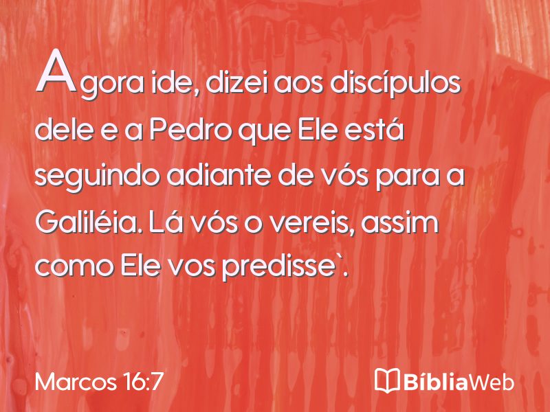 Marcos 16:7 em imagem para compartilhar