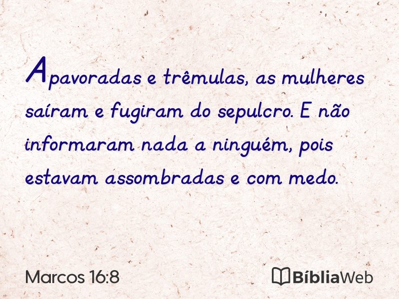 Marcos 16:8 em imagem para compartilhar