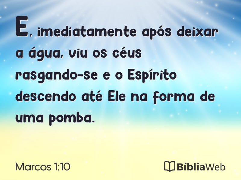 Marcos 1:10 em imagem para compartilhar