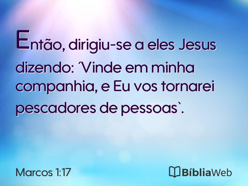 Marcos 1:17 em imagem para compartilhar