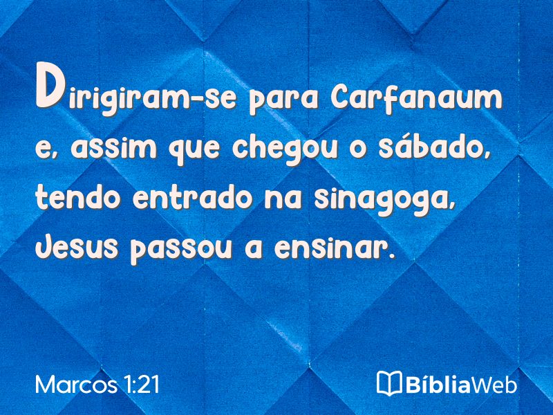 Marcos 1:21 em imagem para compartilhar