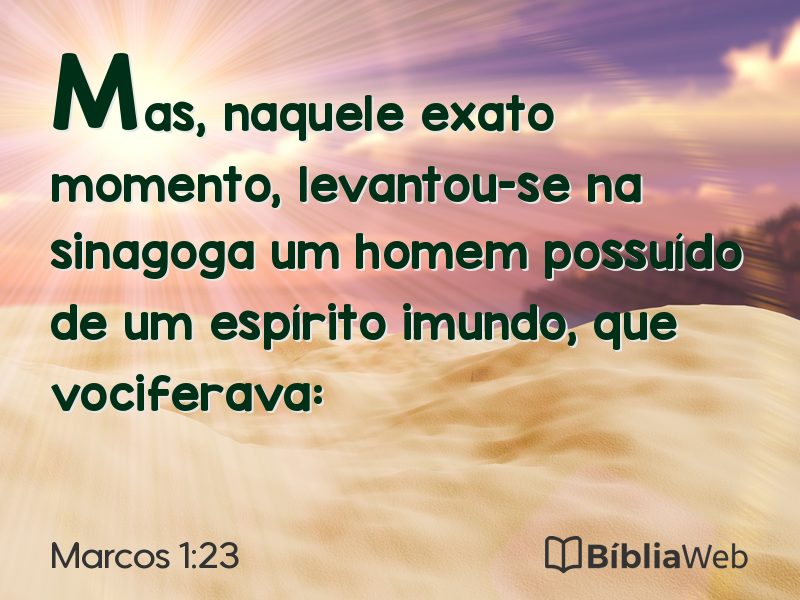 Marcos 1:23 em imagem para compartilhar
