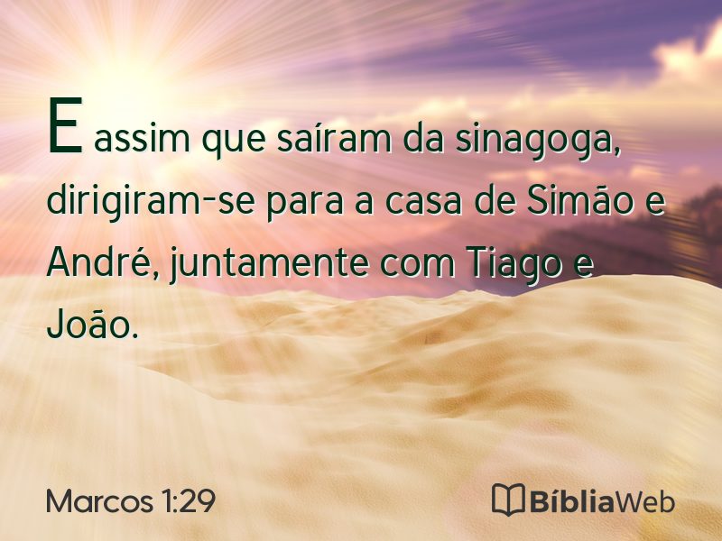 Marcos 1:29 em imagem para compartilhar
