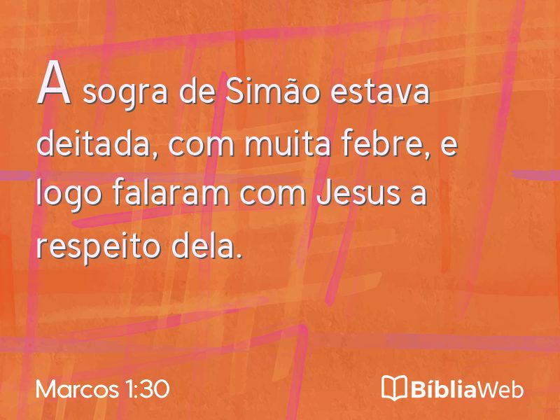 Marcos 1:30 em imagem para compartilhar