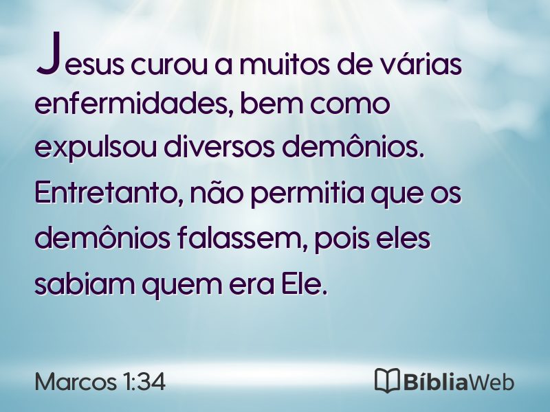 Marcos 1:34 em imagem para compartilhar
