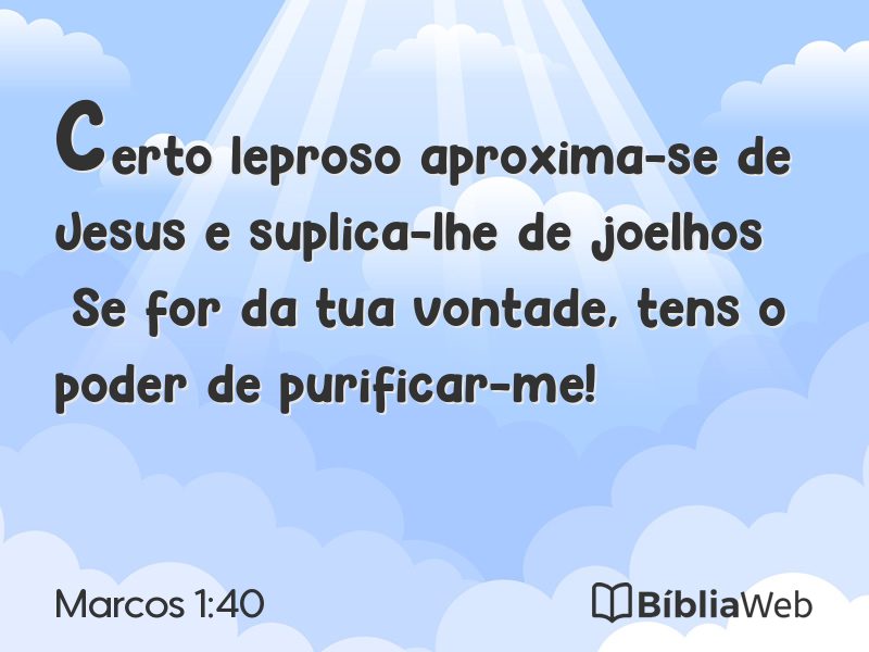 Marcos 1:40 em imagem para compartilhar