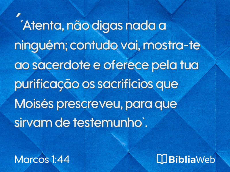 Marcos 1:44 em imagem para compartilhar