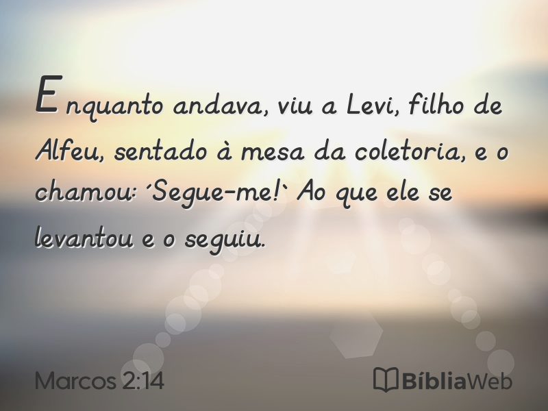 Marcos 2:14 em imagem para compartilhar