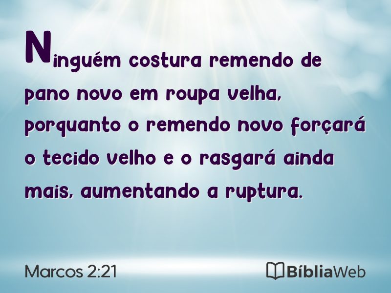 Marcos 2:21 em imagem para compartilhar
