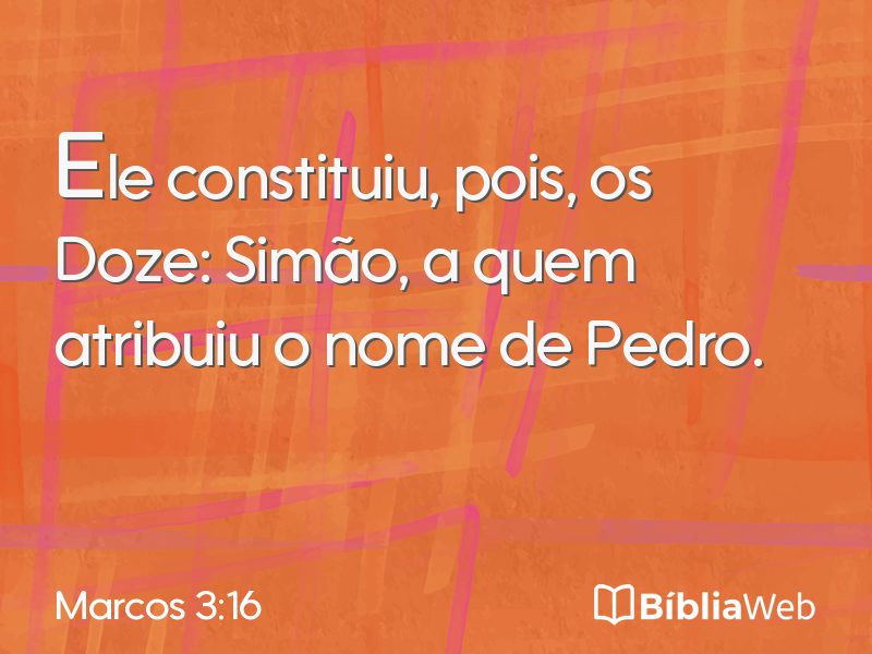 Marcos 3:16 em imagem para compartilhar